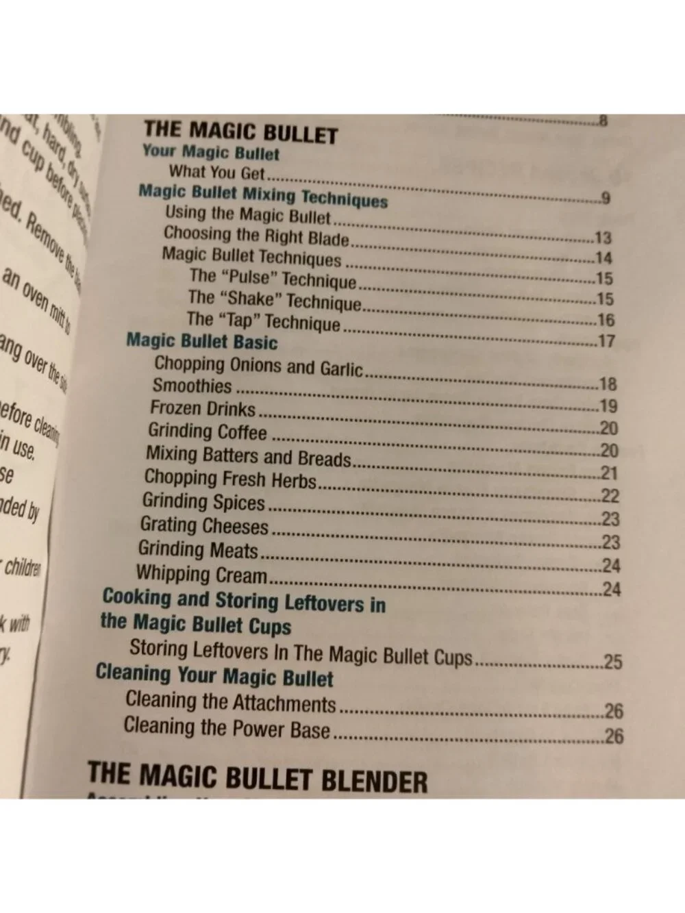 Magic Bullet 10 Second Recipes User Guide Cookbook